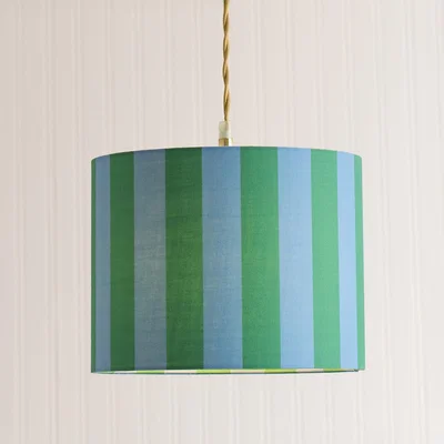 The Range Callie Small Colour Clash Ceiling Drum Lamp Shade and LED Bulb - Blue