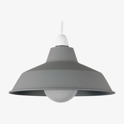 The Range Retro Style Cement Stone Effect Metal Reflector Ceiling Pendant Light Shade - Grey