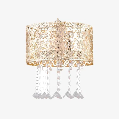 The Range Seattle Easy Fit Jewelled Pendant Shade - Polished Gold Plate With Clear Acrylic Detail