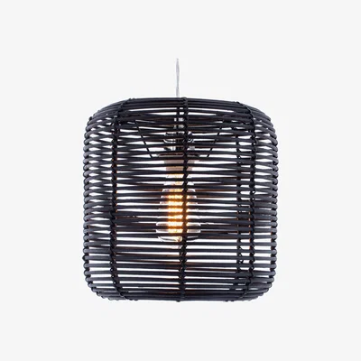 The Range Rattan Drum Easy-Fit Light Shade - Black
