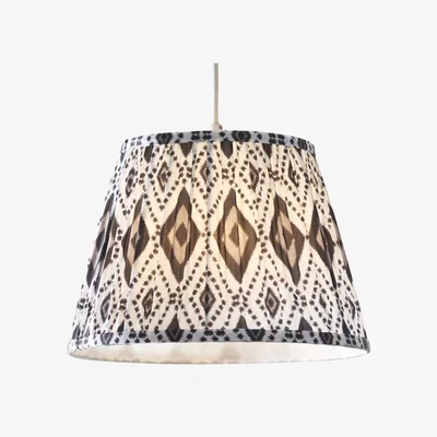 The Range Ikat Easy Fit Fabric Pendant Shade - Multicoloured Brown Diamond Abstract Digital Print