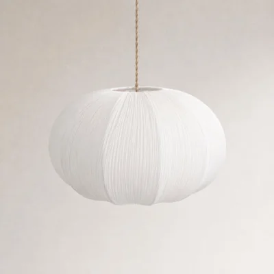 The Range CGC Palmira White Large Oval Ruffled Faux Silk Lampshade - White