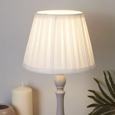 The Range Taper Pleat Silk Shade 20cm White - White