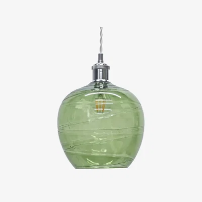 The Range Leah Easy Fit Glass Pendant Shade - Clear Green Glass