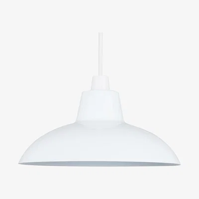 The Range Retro Style White Easy Fit Metal Ceiling Pendant Light Shade - White