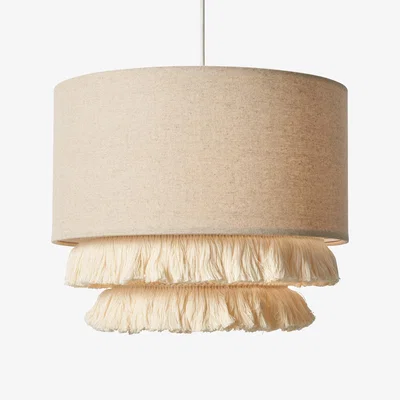 The Range Cassie Tassel Drum Easy to Fit Shade - Natural