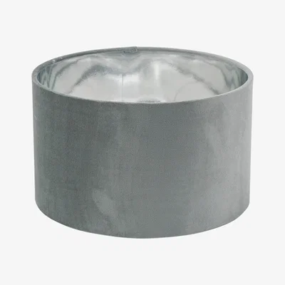 The Range Reni Small Velvet and Metallic Chrome Ceiling Lamp Shade - Grey