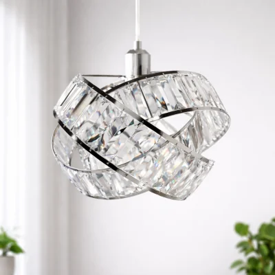 The Range Voltico Crystal Effect 3-Tier Easy-Fit Pendant Lampshade - Clear