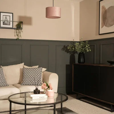 The Range Reni Small Velvet Ceiling Lampshade - Pink