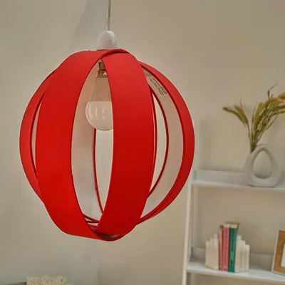 The Range Red Modern Fabric Globe Ceiling Pendant Light Shade - Red