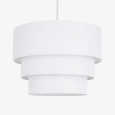 The Range Layer Easy Fit Fabric Pendant Shade - White Cotton