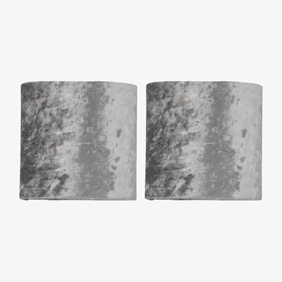 The Range Set Of 2 Velvet Fabric Shades - Grey Velvet