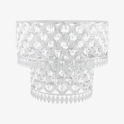 The Range Silver Crystal Leaf Tip Tier Lightshade - Silver