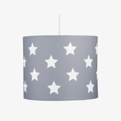 The Range Digi Easy Fit Fabric Pendant Shade - Dark Grey With White Stars Digital Print