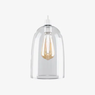 The Range Modern Clear Dome Shaped Glass Ceiling Pendant Light Shade - Silver