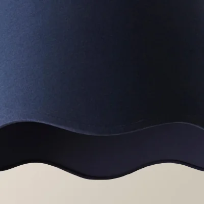 The Range Mabel Large Scallop Edge Linen Lamp Shade - Navy / 0.49kg