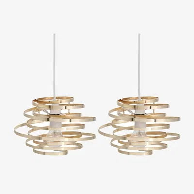 The Range Set Of 2 Cosmo Easy Fit Metal Pendant Shades - Polished Gold Plate
