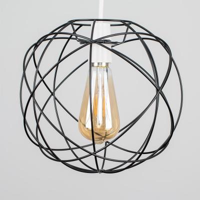 The Range Retro Style Matt Black Metal Basket Cage Ceiling Pendant Light Shade - Black