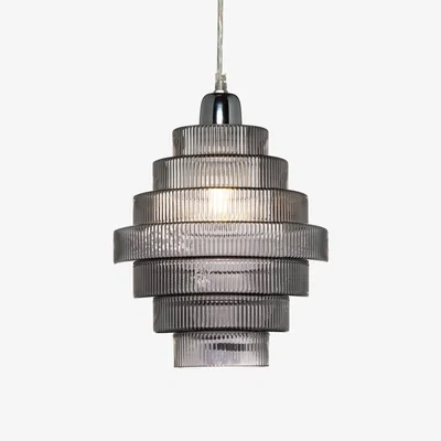 The Range Louisa Glass Pendant Easy to Fit Shade - Chrome
