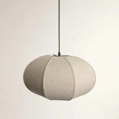 The Range CGC LIBBY Large Oatmeal Rounded Stretch Linen Fabric Lampshade - Oatmeal