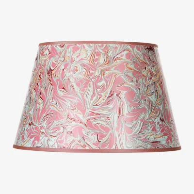 The Range Frida Red Marble Pattern Tapered Drum Shade 45cm - Red