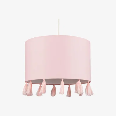 The Range Modern Pink Drum Tassel Living Room Bedroom Hallway Ceiling Pendant Light Shade - Pink