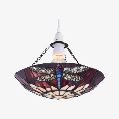 The Range Lysa Easy Fit Glass Pendant Shade - Tiffany Decorated Glass