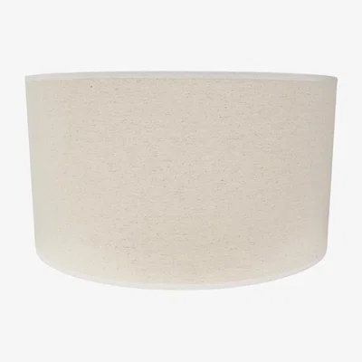 The Range Eva Large Natural Linen Fabric Drum Lamp Shade - White