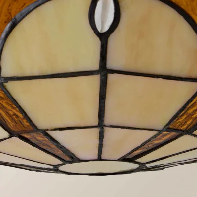 The Range Tiffany Jewel Amber Glass Uplighter Ceiling Shade - Gold