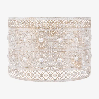 The Range Cut-Out Shade with Crystal Beads - Washed White