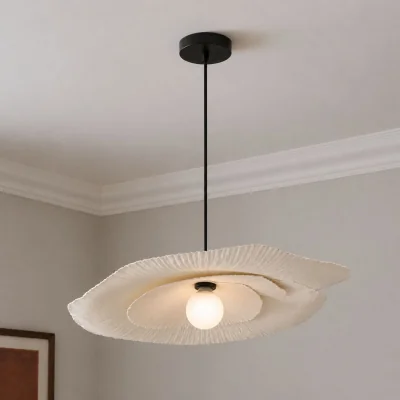 The Range CGC Stefania Duo Two Layer 60cm and 37cm Paper Wave Easy Fit Lampshade - White
