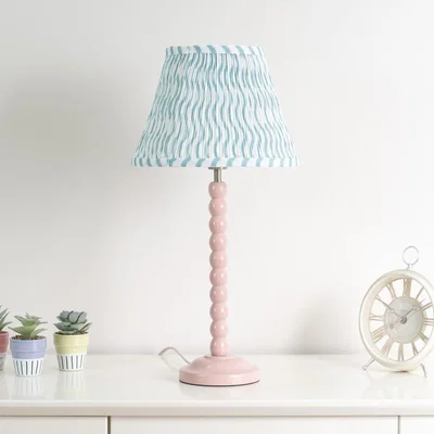 The Range Riza Tapered Fabric Pleated Easy Fit Small Lamp Shade with LED Bulb - Green