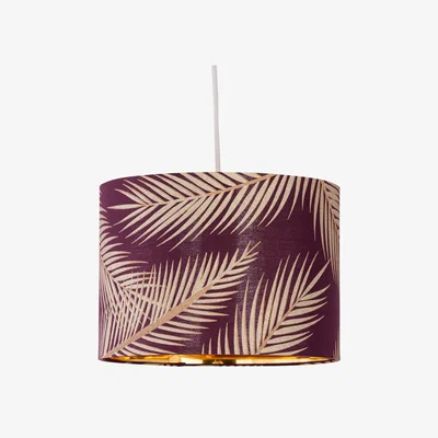 The Range Leaf Easy Fit Fabric Pendant Shade - Burgundy