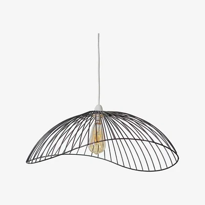 The Range Wavy Wire Design Easy Fit Ceiling Pendant Light Shade In Black Metal Finish - Black