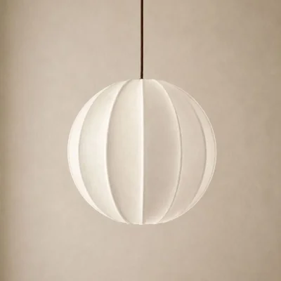 The Range CGC Anica White Round Globe Stretched Fine Cotton Fabric Lampshade - White