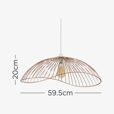 The Range Wavy Wire Design Easy Fit Ceiling Pendant Light Shade In Copper Metal Finish - Copper