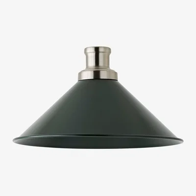 The Range Morgan Tapered Metal Rolled Edge Pendant Shade - Blush Pink / Yes - Forest Green / Yes