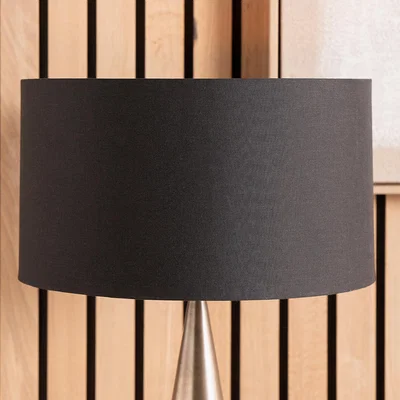 The Range 45cm Poly Cotton Cylinder Drum Table Floor Lamp Shade - Black