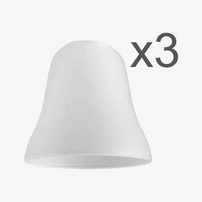The Range 3 Pack Bell Shaped White Frosted Glass Replacement Shades - White