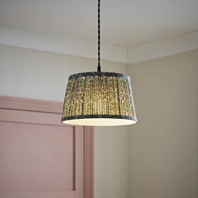 The Range Abel Small Floral Pleated Tapered Lamp Shade - Green