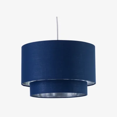 The Range Kozy Navy Blue And Silver 30cm Pendant Shade - Blue