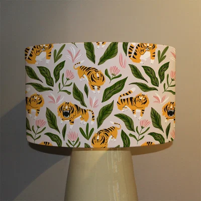 The Range Cute Tigers And Tropical Leaves And Flowers Designer Lamp  Ceiling Stylish Shade - Orange / 25cm