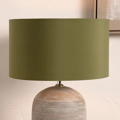 The Range 35cm Poly Cotton Cylinder Drum Table Lamp Shade - Green