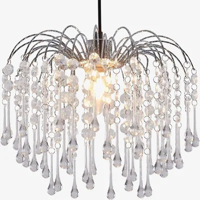 The Range Tear Drop Acrylic Crystal Light Shade - Chrome, Clear