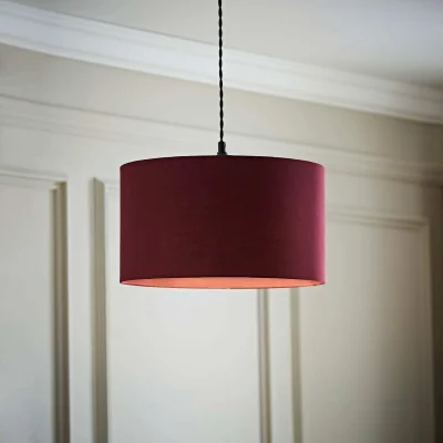 The Range Reni Fabric Drum Ceiling Lamp Shade - Plum / Plastic / 35cm / 0.34kg