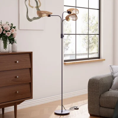 The Range Durable Paper Rope String Wrapped Lampshade Floor Lamp - Brown