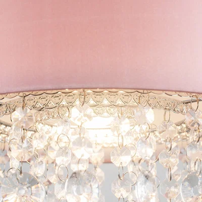 The Range Acrylic Jewel Effect Droplet Pink Ceiling Pendant Light Shade - Pink