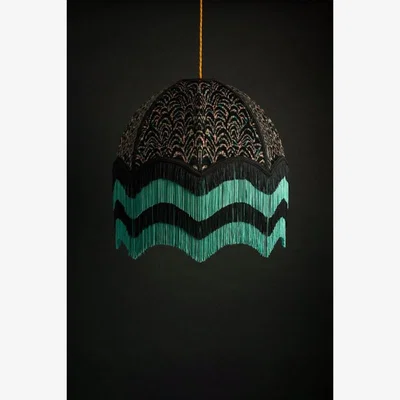 Rockett St George Josephine Velvet Lamp Shade - Extra Large - White Lining