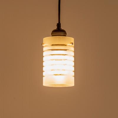 The Range Elsie Frosted Glass Striped Ceiling Cylinder Light Shade - White