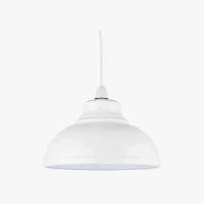 The Range Dome Easy Fit Metal Pendant Shade - White Paint